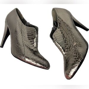 Sam Edelman Silver Snake Print Heeled Boots